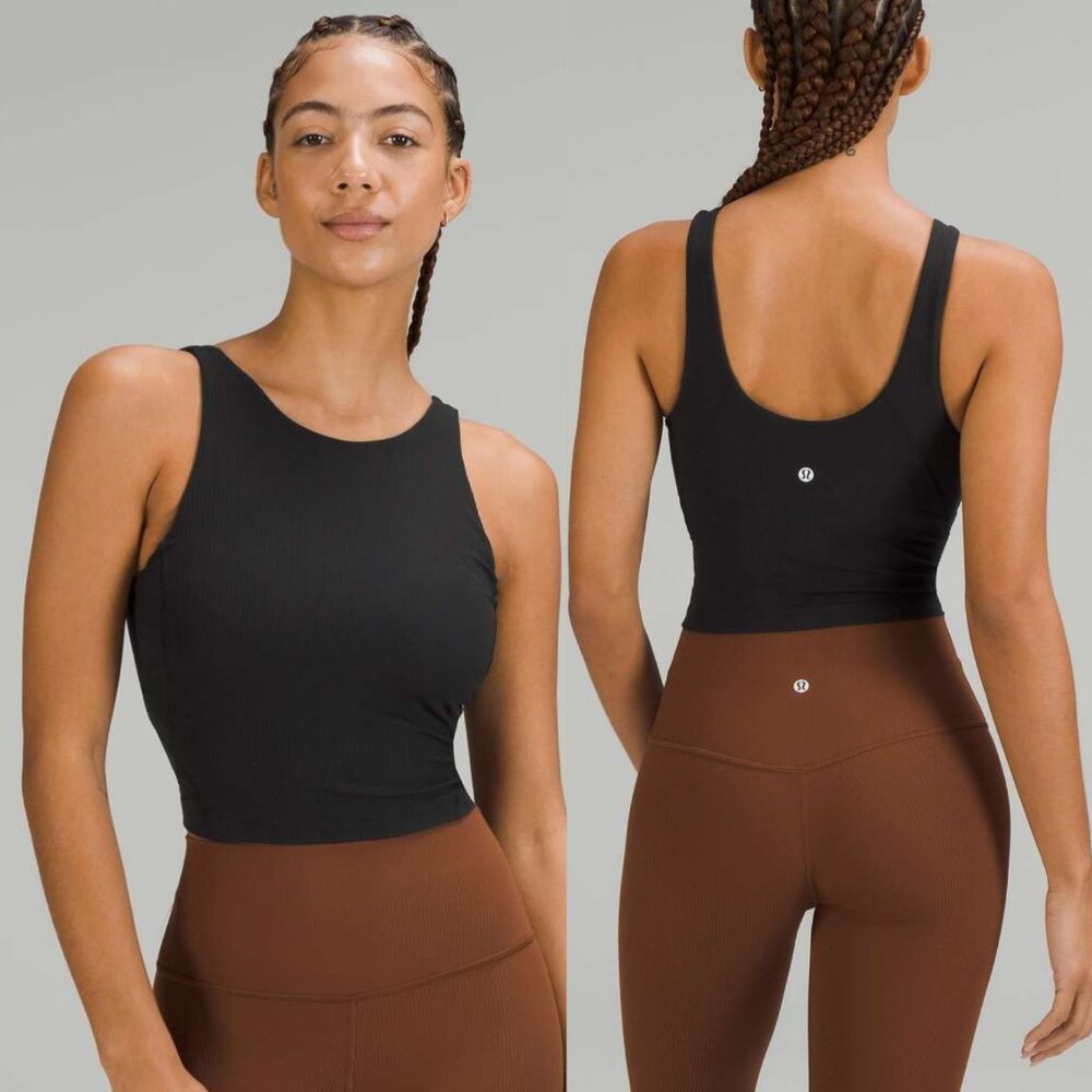 Lululemon Align Ribbed High-Neck Tank Top - Black - Size 10